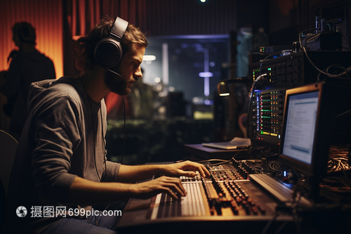 錄音棚的錄音工程師